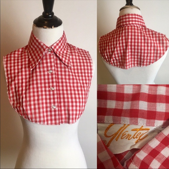 Vintage Accessories - 1950s Glentex Gingham Dickey Collar